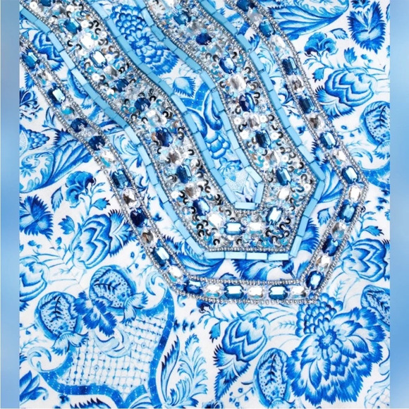 Nicoblu Shalimar Long Tunic Dress with Sapphire Jewel Embellishment - Picture 4 of 11